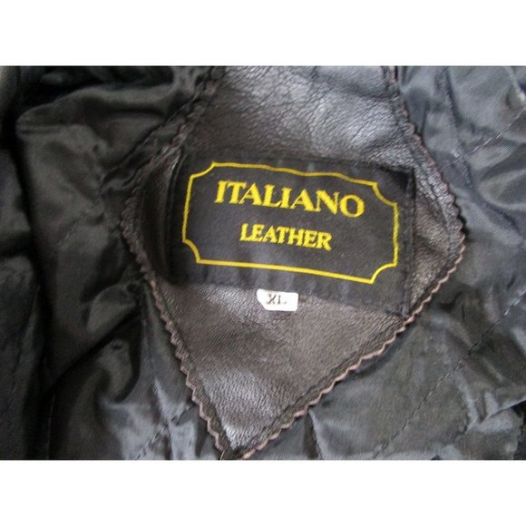 Italiano Leather Jacket Mens XL Vintage 1980s Hong Kong Lined GUC Minor Damage - Picture 4 of 16